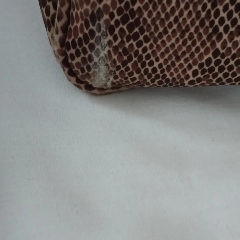 Nine West Chocolate& Cream Brown Pouch Cosmetics Bag